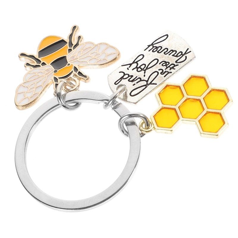 [LEDMOMO] Bee Keychain,Carnival Reward,Creative Keychain,Honeybee Keychain,Honeybee Charm Keychain,Cute Bee Keychain,Cute