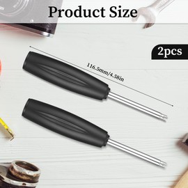 Psyqtsuary 2 Pieces Valve Core Torque Tool Screwdriver Tire Valve Stem Core Remover Tool Valve Core Removal and Installation Tools for All Standard, Silver