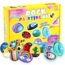 Lekebaby Stone Painting Set, Craft Set, Stone Painting Set for Boys and Girls from 3 Years
