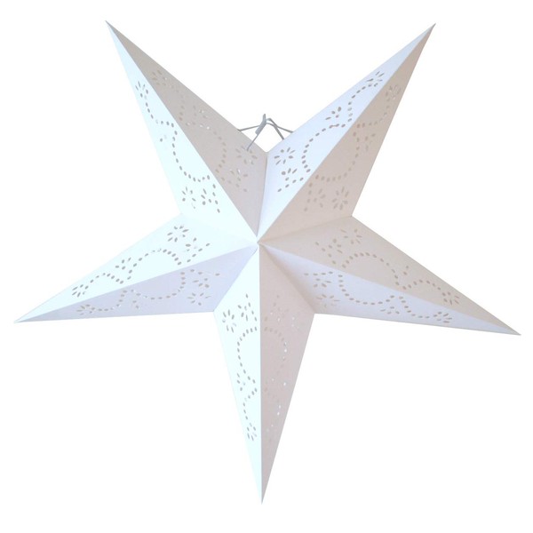 Sunny day fabric Advent Star Star Star Paper Lamp Shade [Type 1] White (W x H x D): Approx. 23.6 x 21.7 x 7.9 inches (60 x 55 x 20 cm)