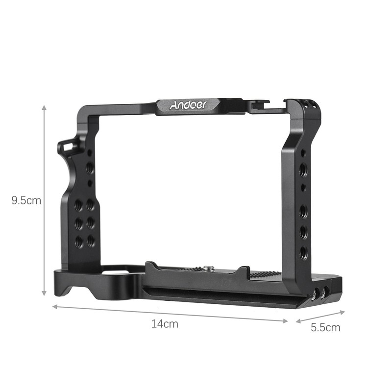 Andoer Camera Cage Aluminum Alloy Camera Video Cage with Cold