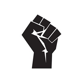 Angry Fist - Vinyl Decal Sticker - 5.75" x 7.75" - Black