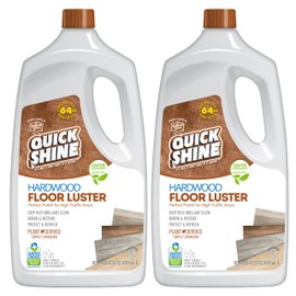 Quick Shine Quick Shine Hardwood Floor Luster 64oz, 2Pk | Plant-Based Cleaner & Polish w Carnauba | Simply Squirt & Spread | Don't Refinish It, Quick Shine It | Safer Choice Cleaner | Restore-Protect-Refresh