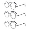 EYE ZOOM 3 Pack Metal Frame Round Reading Glasses with
