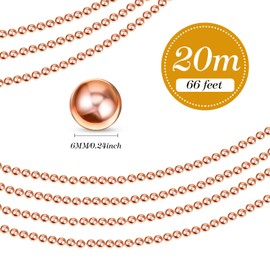 Dilunave 50 ft Christmas Tree Beads Garland Artificial Pearl Garland Chain Decor Plastic Faux Pearls Beaded Trims String Beaded Garland for Xmas Tree Mantle DIY Holiday Decoration Supplies (Rose Gold)