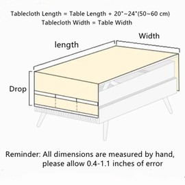 ZMNSZBD Linen Tassel Coffee Table Tablecloth Living Room Rectangular Tablecloth Cover with Pockets