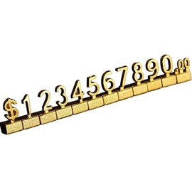 10 Sets Price Tag Display Cube for Jewelry, Price Dispaly Cube Number Sign for Vendor Valuable Items Gold, Jewelry Tags for Retail Pricing, Zinc Ally, (Dollar)