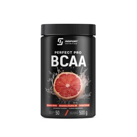 INSPORT Nutrition - BCAA PERFECT PRO - Professionelles Sport-Supplement - Verzweigtkettige Aminosäuren - L-Glutamin - Vitamin B6-50 Portionen - 500g Pulver - Geschmack: (Grapefruit)