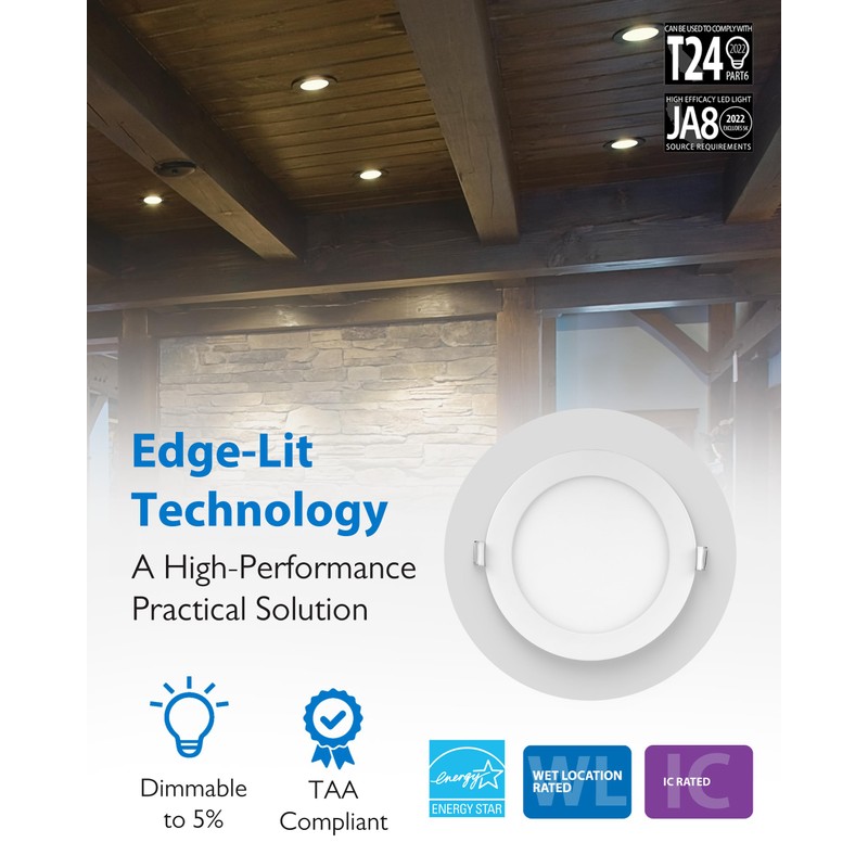 NICOR Lighting REL611202KRDWH REL6 LED Downlight, White