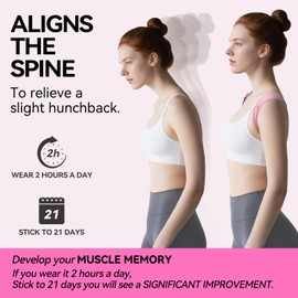 Posture Corrector For Women, Invisible & Breathable Upper Back Brace - Adjustable Back Straightener Posture Support - Relieve Shoulder, Neck & Back Pain (Large)