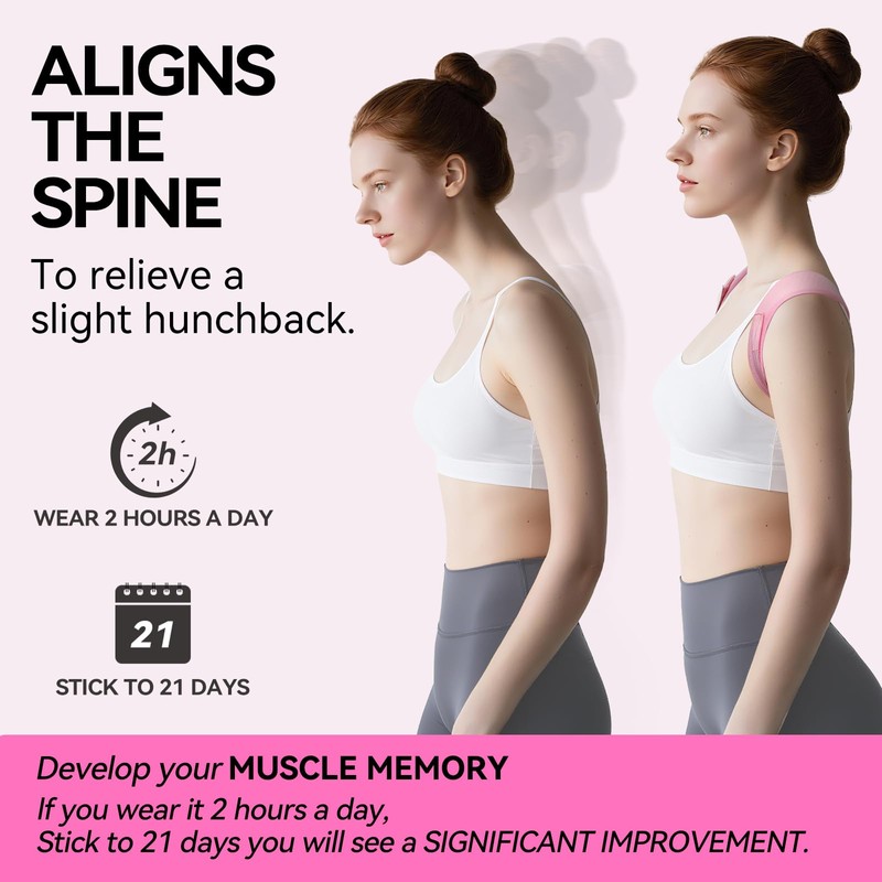 Posture Corrector For Women, Invisible & Breathable Upper Back Brace