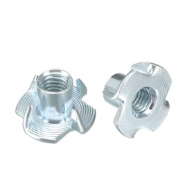 uxcell M6 4 Pronged Tee Nut T-Nut for Table Legs Rock Climbing Wall Woodwork Holds Wood Cabinetry 50Pcs