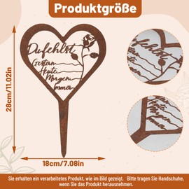 WUISOLQP Weatherproof Grave Stake Heart Grave Decoration Mourning Decoration Metal Steel Rust Grave Stake with Saying Grave Decoration for Memory Memorial Mourning Gardens Yards Cemetery Decoration