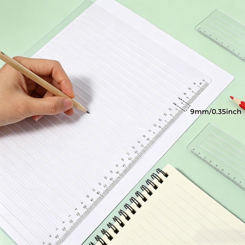 Straight Line Stencil Template, 11 Inch Scale Writing Ruler, Line