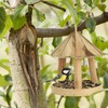 Relaxdays Wooden Bird Feeder for Hanging & Standing, H x