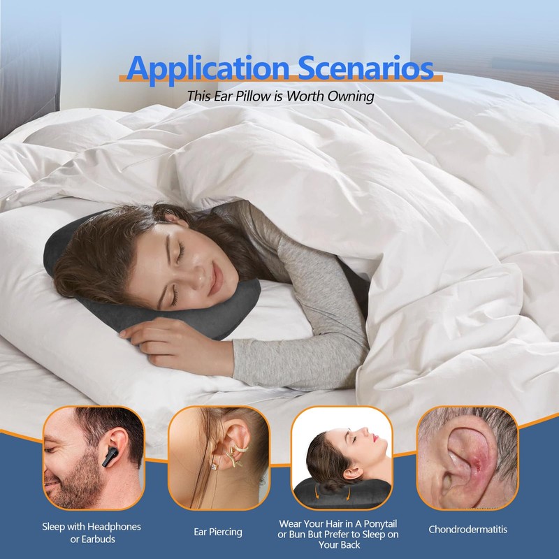 Swaycy Ear Piercing Hole Pillows Side Sleeper Pillow with an