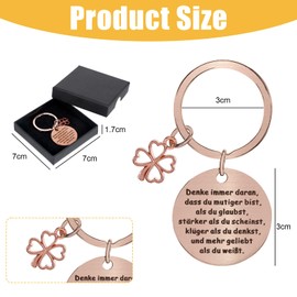 Glücksbringer Schlüsselanhänger für Mutmacher, Aufmunterung Positive Prüfung Abitur Konfirmation Firmung Geschenke Junge Mädchen Motivationsgeschenke Kollegin Kollegen Geburtstagsgeschenk, Rotgold