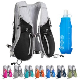 Zounich Running Vest with 500 ml Water Bottle, Ultralight Running Vest for Men and Women, Multifunctional Hydration Backpack 7L, Reflective Running Backpack for Running, Marathon, Cycling