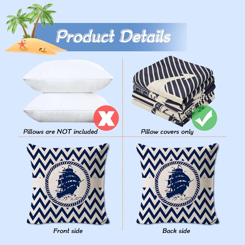 Cushion X Maritime - Set of 4 Maritime Decorative Outdoor