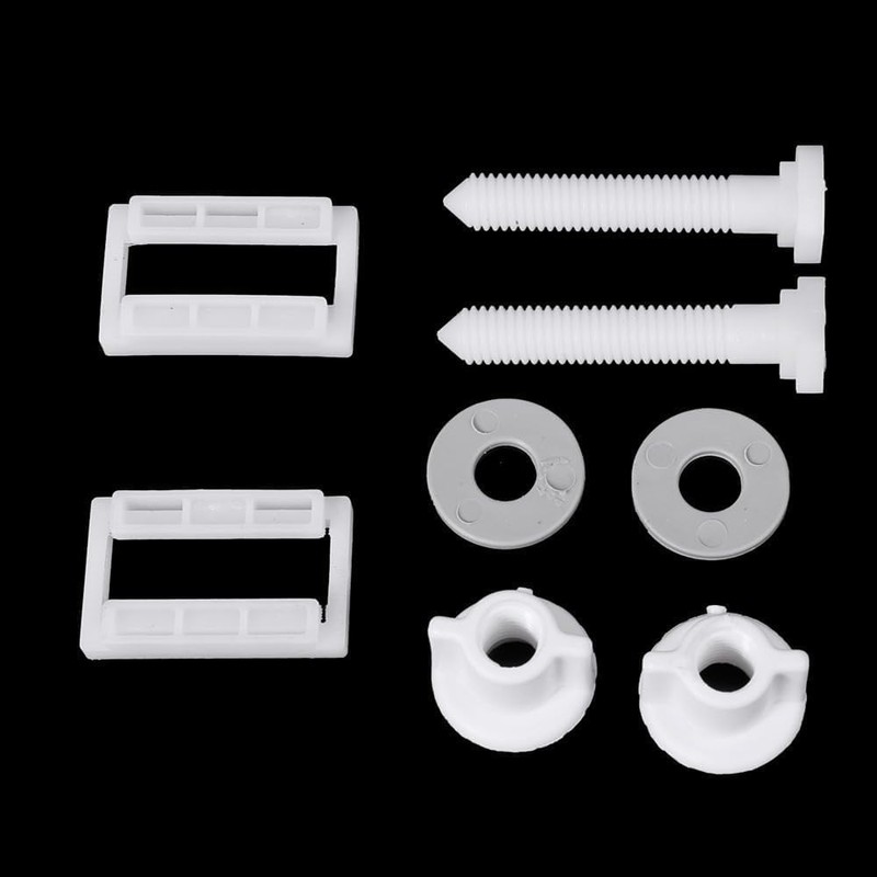 2Pcs Plastic Toilet Seat Screws, Nuts and Washers,Hinge Bolt Replacement