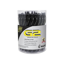 Pilot 84065 G2 Premium Retractable Gel Ink Pen, Refillable, Black Ink, Fine/0.7mm, 36/Pack
