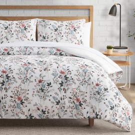 Lucky Brand Wildflower Beige Duvet Cover Set - Full/Queen Size - 3 Piece Luxurious Bedding Ensemble