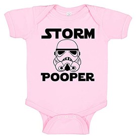 Snappy Suits Storm Pooper Trooper Cute & Funny Unisex Baby & Toddler Bodysuit Romper (Pink, 6 Months)