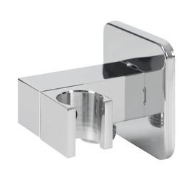 Wall Connection Elbow with Shower Holder, Hand Shower Holder, 1/2 Inch Wall Connection Bend, Chrome Hose Connection, Universal Connection, Easy Installation (Silver, Rotating Shower Holder)