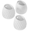 MyGift 4-Inch White Ceramic Mini Hanging Planters, Golf Ball Inspired