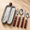 SNAILBREAD Portable Travel Utensils with Case, 4-Piece Stainless Steel Silverware