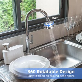 RXKFIGX Water Filter for Tap 2 Pcs Faucet Water Filters+6 Filter Cartridges 360 Degree Rotating Hard Water Filter Splashproof Faucet Filter Universal Model for Home Kitchen Bathroom Shower