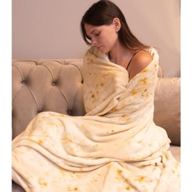 Elif Tortilla Throw Blanket, Double Sided Giant Round Wrap Blanket for Adults and Kids, Novelty Funny Soft Flannel Taco Blanket for Your Family (Pizza, 47 Inches)