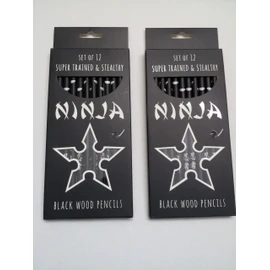 International Arrivals Ninja Black Wood Graphite Pencils 24 Pack