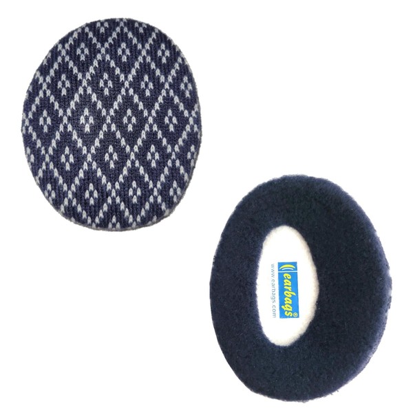 Earbags Leather Ear Muffs, Ear Flaps, Ear Warmers, blue, m