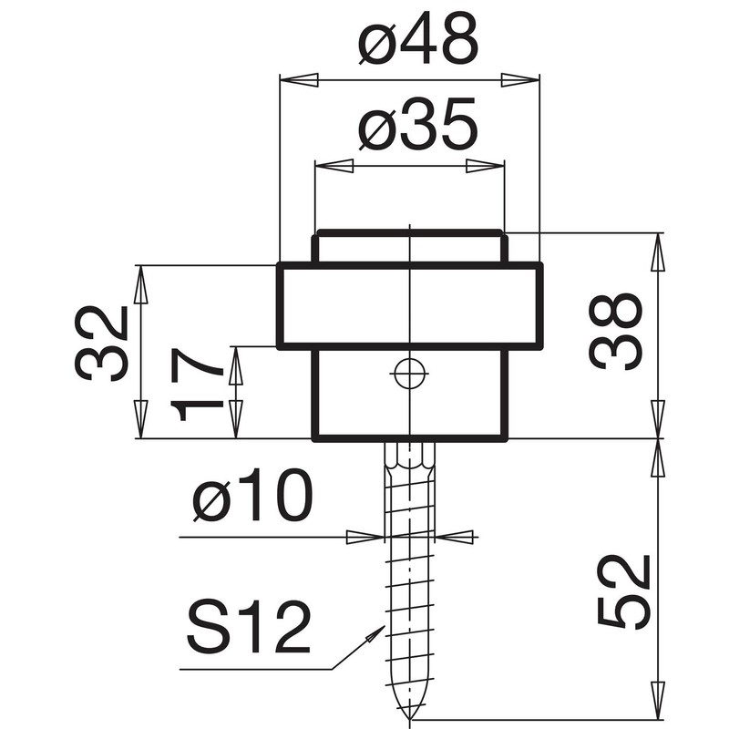 Base Wall-Mounted Door Stopper Ø 48 mm, Height: 38 mm,