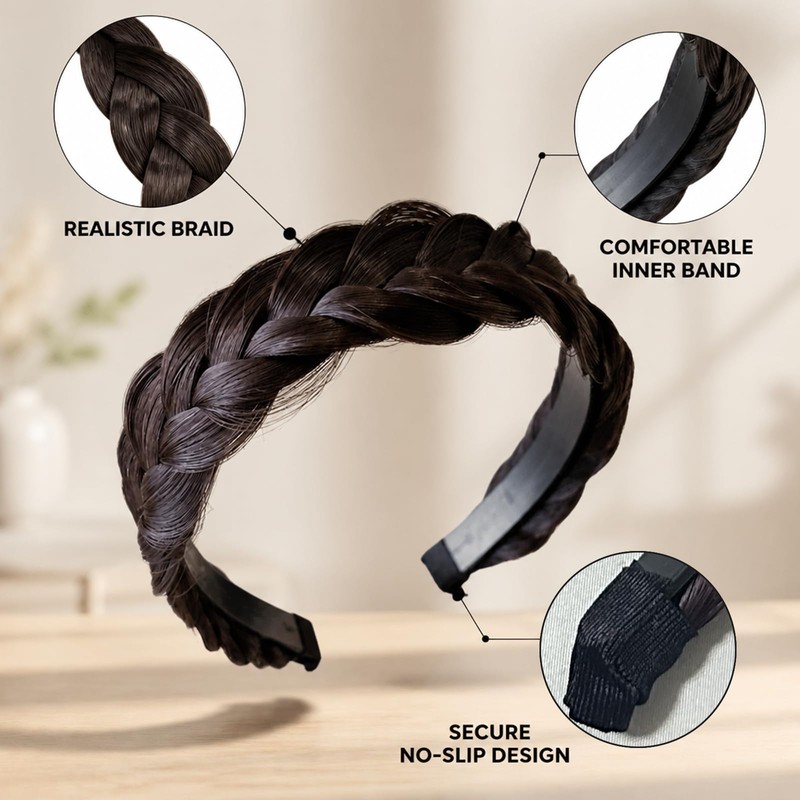 Hair Bundle Kit - Fake Braid Headband - Large Scrunchie