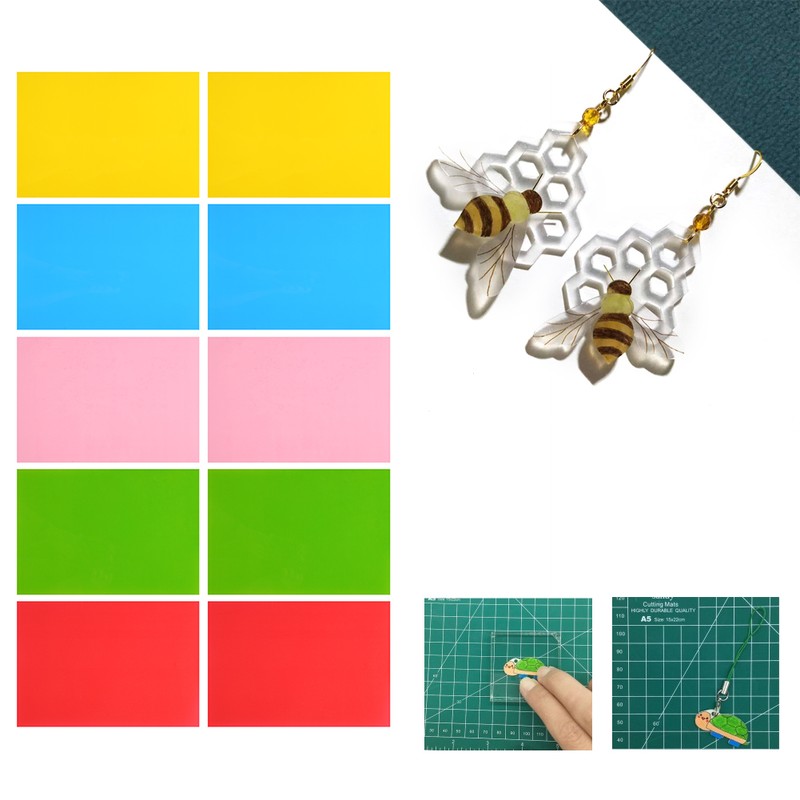 10Pcs Shrink Film Frosted Heat Shrinkable Colored Pencials HandPainted DIY