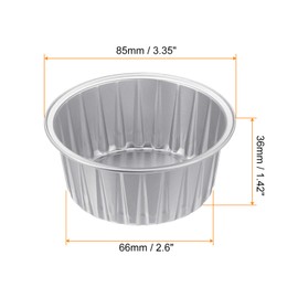 sourcing map Silver Cupcake Cups, 50pcs Aluminum Foil 5oz Standard Cupcake Liners Dessert Disposable Cupcake Baking Cups for Birthday Party Supplies Weddings Decorations