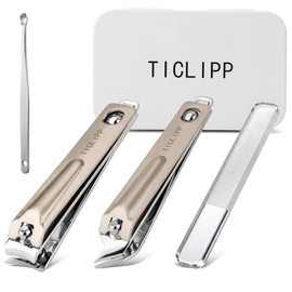 TICLIPP 남성용 및 여성용 TICLIPP 손톱깎이 세트, 날카로운 대형 개구부 손톱 발톱 커터, 두꺼운 손톱을 가진 노인에게 이상적입니다 TICLIPP Nail Clipper Set for Men and Women, Sharp Large Aperture Nail Toenail Cutter, Ideal for The Elderly with Thick Nails
