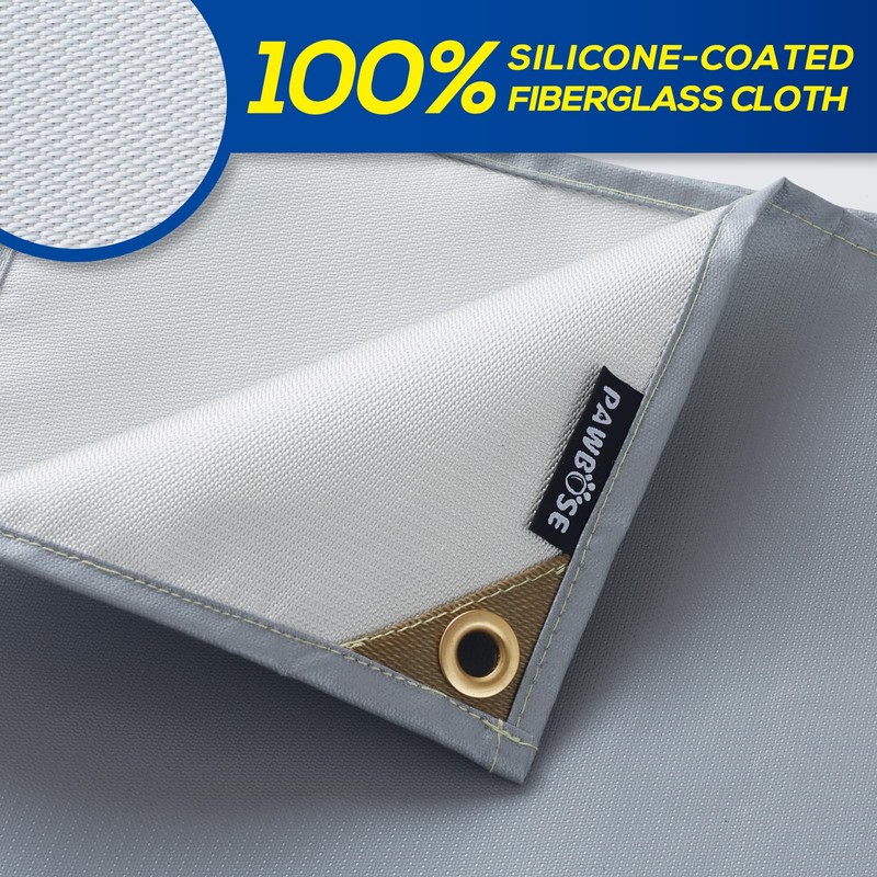 PAWBOSE 4x6ft Welding Blanket, Silicone Coated Fiberglass Fire Blanket for