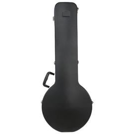 Gearlux Deluxe ABS 4-String and 5-String Banjo Case with Exterior Lock and Key, Interior Accessory Compartment, and Plush Interior Padding - Black
