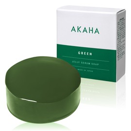 AKAHA Green Jelly Serum Soap, Cica Facial Cleansing, Green Herb Scent, Facial Cleansing Soap, Made in Japan, Purupuru Jelly Soap/Pores, Redness, Rough Skin, Blackhead Care, Highly Moisturizing Face