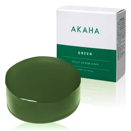 AKAHA Green Jelly Serum Soap, Cica Facial Cleansing, Green Herb Scent, Facial Cleansing Soap, Made in Japan, Purupuru Jelly Soap/Pores, Redness, Rough Skin, Blackhead Care, Highly Moisturizing Face