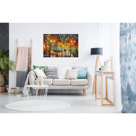 Rains Rustle II by Leonid Afremov Canvas Wall Art Picture Print for Home Decor (36x24)