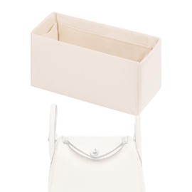 XYJG Purse Handbag Silky Organizer Insert Keep Bag Shape Fits Herme Lindy 19/26/30/34 bags, Luxury Handbag Tote Lightweight Sturdy(Craie,LD 30)