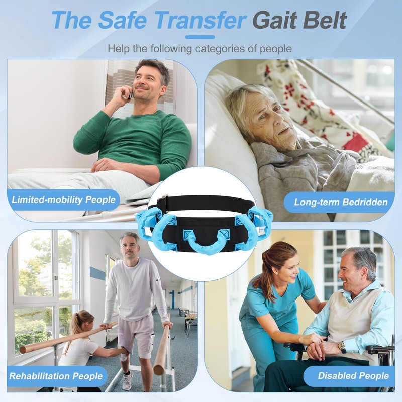 NIdreamCE Transfer Belt with 7 Handles, Transfer Belt with Quick
