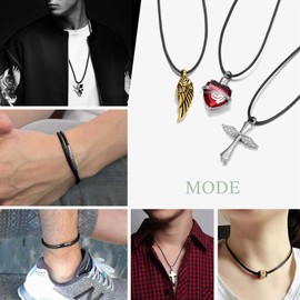 Suplight 2 mm Wide Wax Rope Braided Necklace for DIY Pendant Bracelet, Thin Chain with Durable Stainless Steel Clasp, 41 46 51 55 61 66 71 76 cm Available with Gift Box, Stainless Steel, No Gemstone