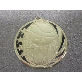 Unbranded Basketball medal, Black & Gold, award, 2", ball, boys girls,1st place, engraved
