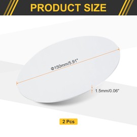 sourcing map 2Pcs Aluminum Disc, 6"(150mm) Diameter 0.06"(1.5mm) Thickness Round Aluminum Sheets 1060 Aluminum Circle Plates for Metal Stamping