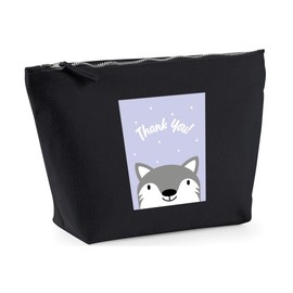 Hippowarehouse Thank You Wolf Printed Make up Cosmetic wash Bag 18x19x9cm